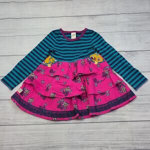 4 Wildflowers Striped Tiered Floral Tunic Top